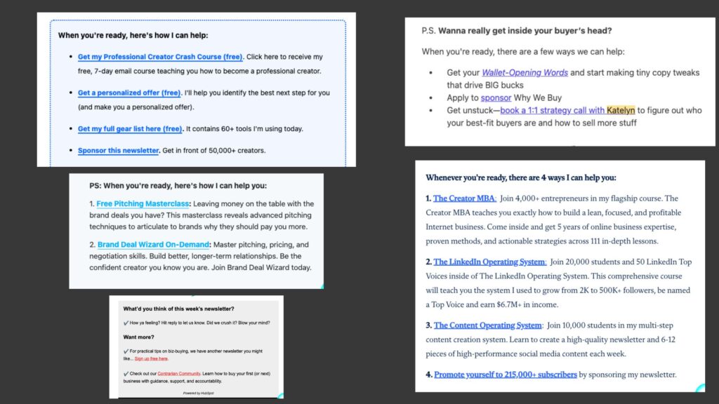 Creator Newsletter PS Section