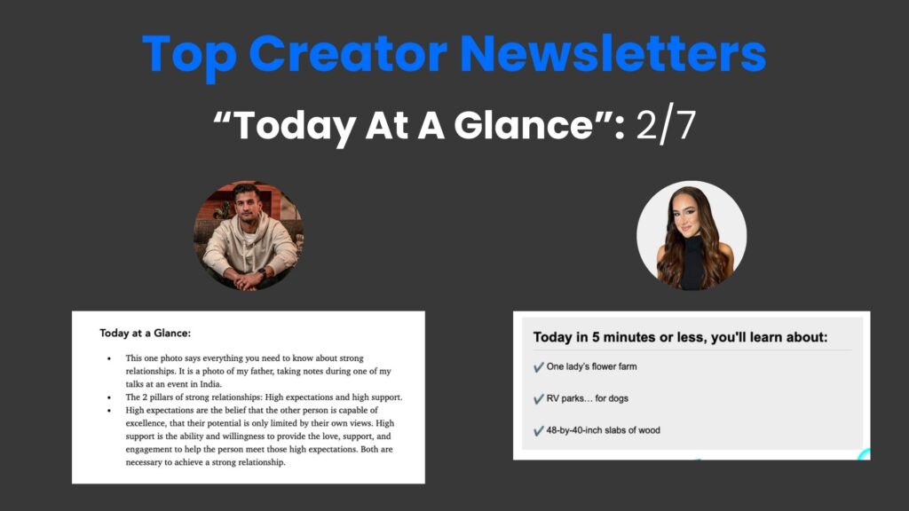 Creator Newsletter Today At A Glance